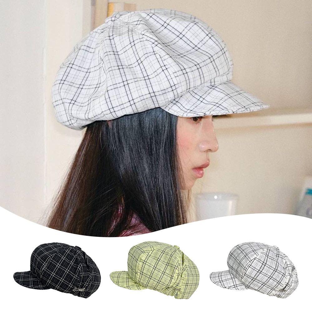 

Cotton Beret Hats Short-brimmed Painter Hat Fashion Newsboy Hats Women чорний