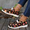 Colorful Pumpkin Print Casual Sneakers for Women Soft Bottom Lightweight Slip On Loafers Woman Comfortable Non Slip Flat Shoes