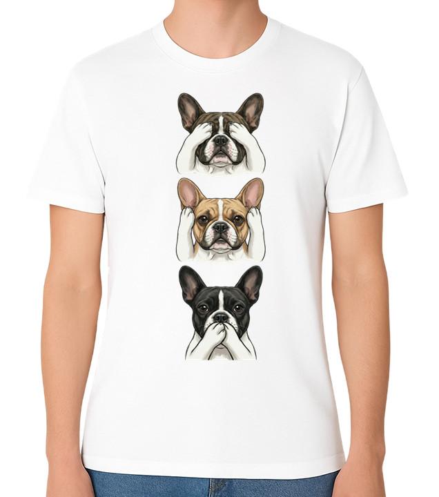 

Funny French Bulldog See Hear Speak No Evil Unisex T-Shirt Dog Lover Tee 5XL різнокольоровий