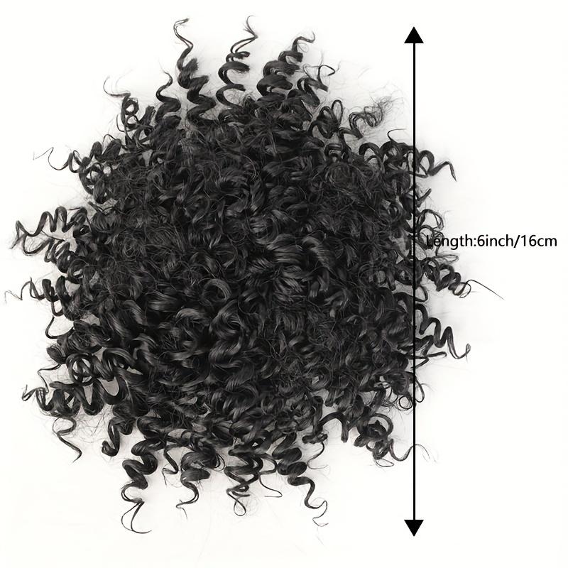 Aosiwig Syntetický Afro Culík Kinky Kudrnatý Drdol Elastické Drdoly Příčesek Tepelně Odolné Prodlužování Vlasů Pro Ženy Šedá Černá