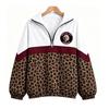 Womens Streetwear Zip-Up Stand Collar Sweatshirt 3D Digital Print Loose Fit Casual Top