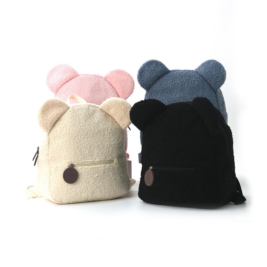 Plush Backpack New Trendy Fashion Casual Bear Ear Backpack Cartoon Children'S Backpack