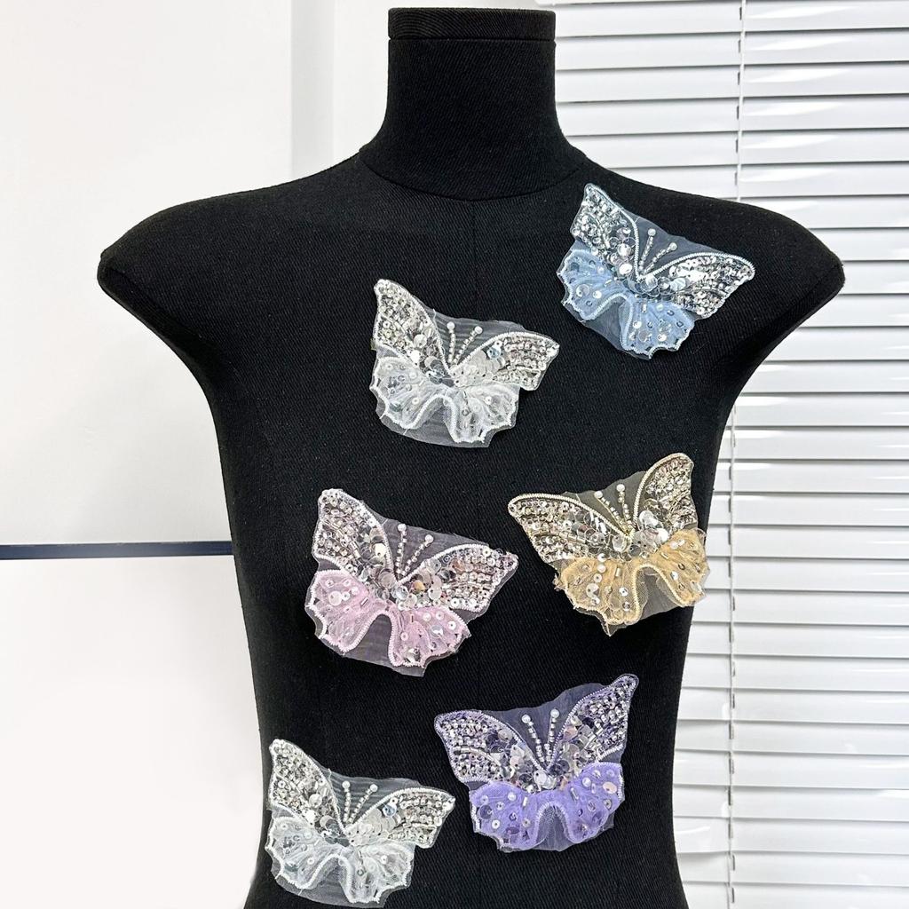 Eye-Catching Sequins Butterfly Applique for Clothes Hat Sewing Patches DIY Scarf Wedding Dress Decors Accessories