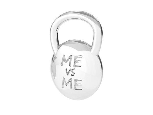 Silver Kettlebell Pendant 8Kg Small Charm Fitness Weight Silver 925