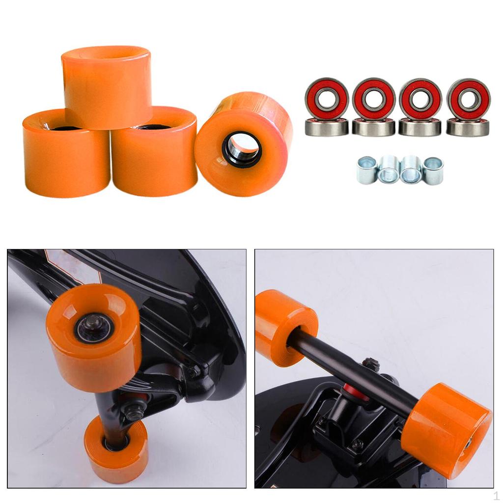 4 Pack Durable Roller Skate Wheels, with Bearings Installed Outdoor Wheels for Double
