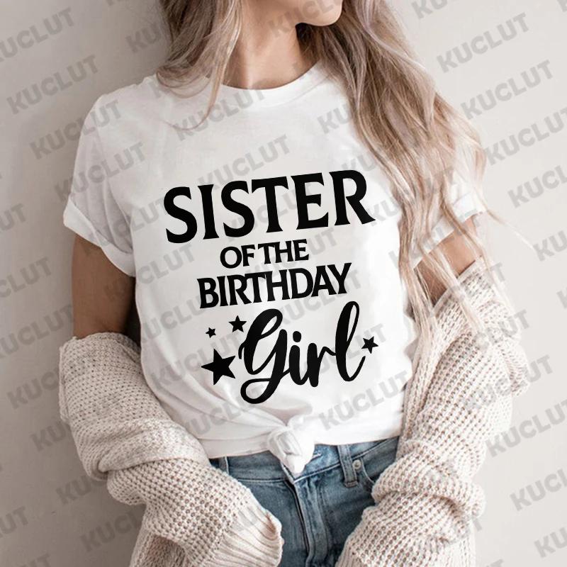 Papa, Mama, Schwester, Bruder des Geburtstagskinds Party-T-Shirt Familie passendes Outfit Harajuku Kleidung Unisex Tops Kurzarm-T-Shirts