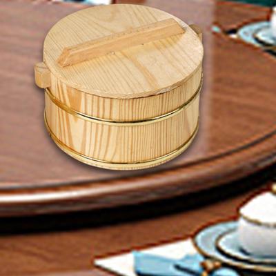 Fából párolt rizshordó fedővel, élelmiszer-tárolóval, háztartási sushi-konyhai eszközökkel