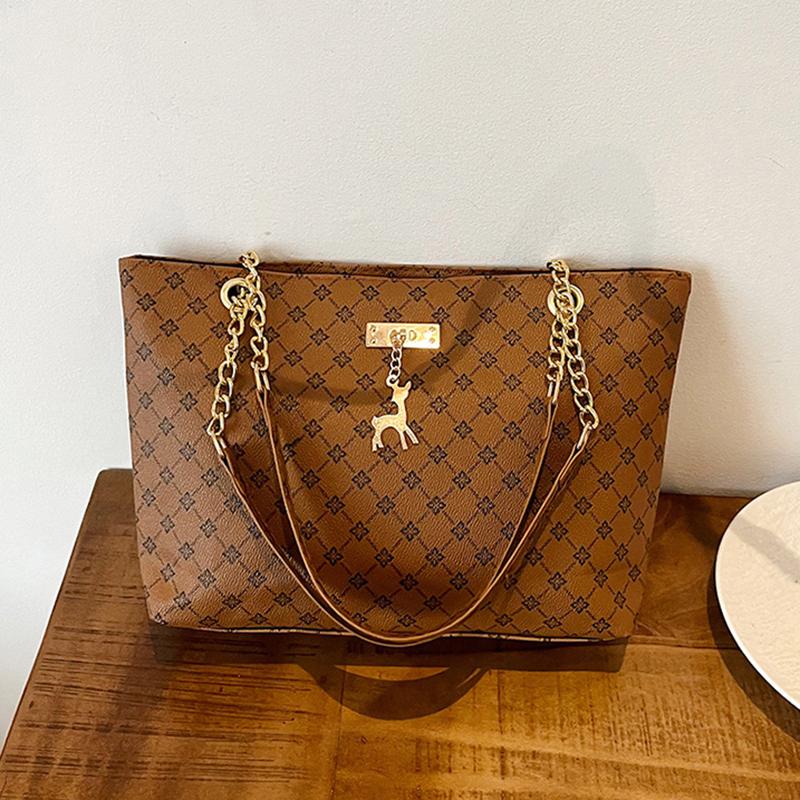 Nákupní tašky pro ženy PU kůže potištěná kabelka osobnost velká kapacita podpažní taška přes rameno designová taška