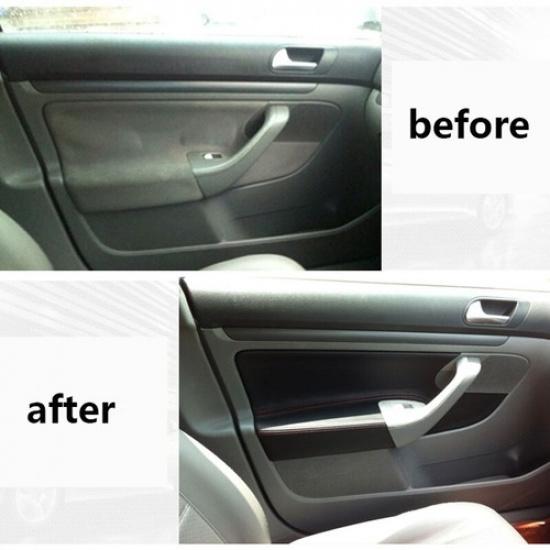 4x Black Red Line Leather Door Armrest Panels Cover For VW Jetta Golf MK5 05-10