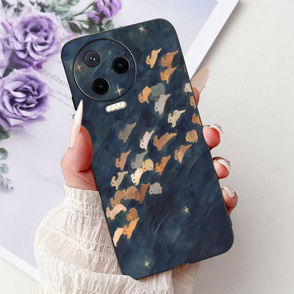 For Infinix Note 12 Pro 4G Case X676B Silicone Cute Cat Fashion Flowers Painted Cover For Inifnix Note 12 Pro Phone Case Bumper