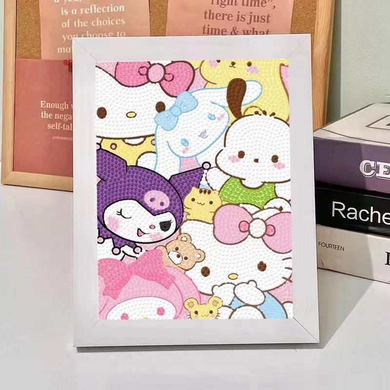 Kuromi Cartoon Diamond Painting Kit: Peace & Joy DIY Gift for Students and Kids.
