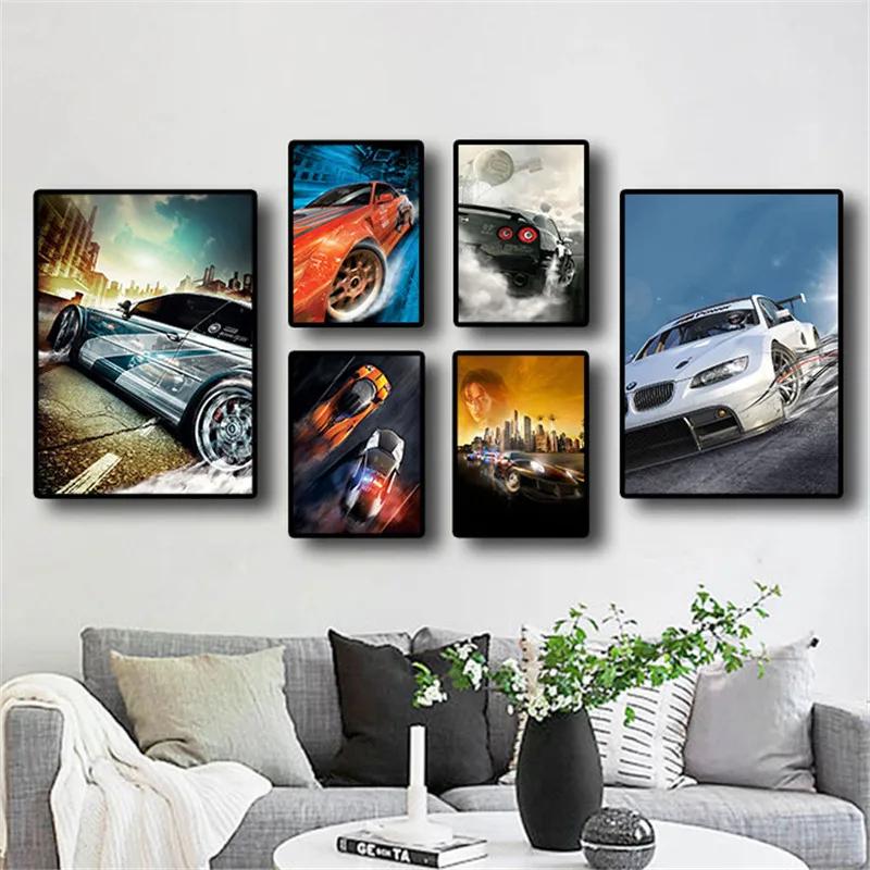 Vintage World Famous Racing Car Rally Need for Speed Art Posters Canvas Painting Wall Prints Pictures for Living Room Home Decor