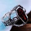 FDLK Vintage Punk Totenkopf Ring Männer Hip Hop Verlobungsring Männlich Mode Rot Zirkon Ringe Für Frauen Schmuck Silber Farbe ringe