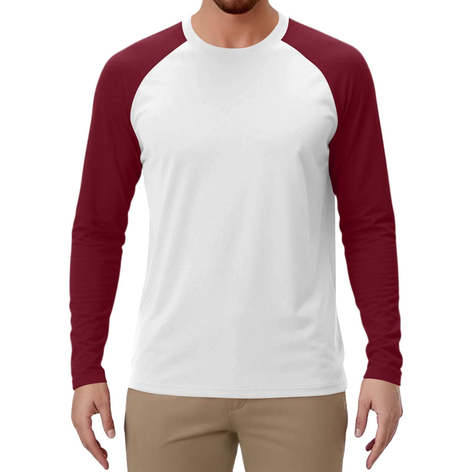 

Мужской спортивный топ с длинным рукавом реглан контрастного цвета XL белый