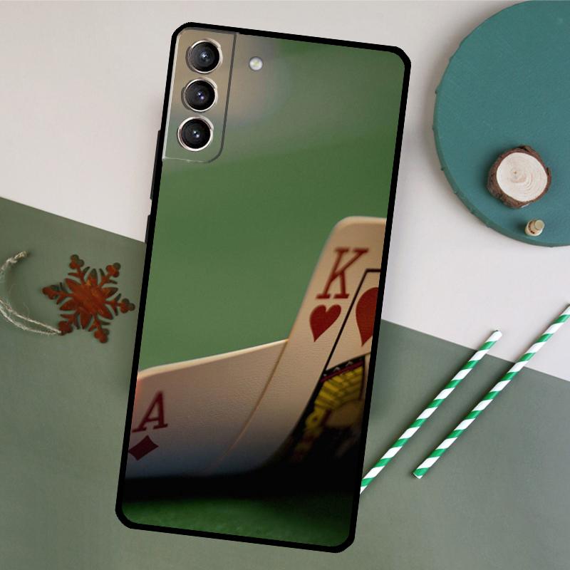 

Poker Playing Cards Phone Case For Samsung Galaxy S23 Ultra S20 S21 S22 S24 S25 Plus S9 S10 S25 FE Back Cover Galaxy S21