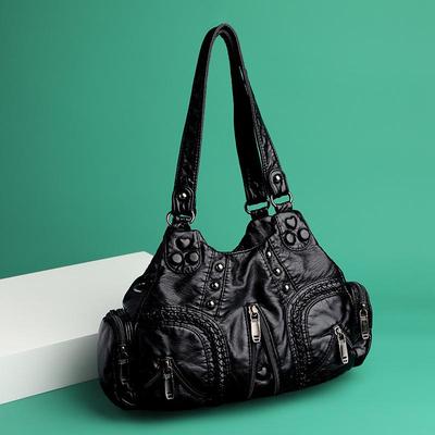 Velkokapacitní měkká kožená taška přes rameno Crossbody pro ženy středního věku - Vícevrstvá neformální kabelka