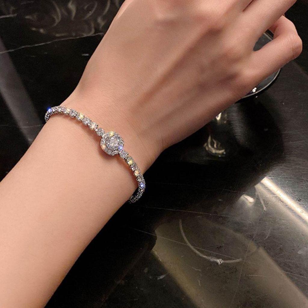 New 2023 Elegant Moissanite Diamond Bracelet for Women - Cold Style Niche Design