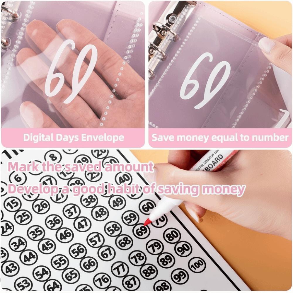 Dazzling Colors Saving Money Binder PU Leather Savings Challenge Notepad  Couple