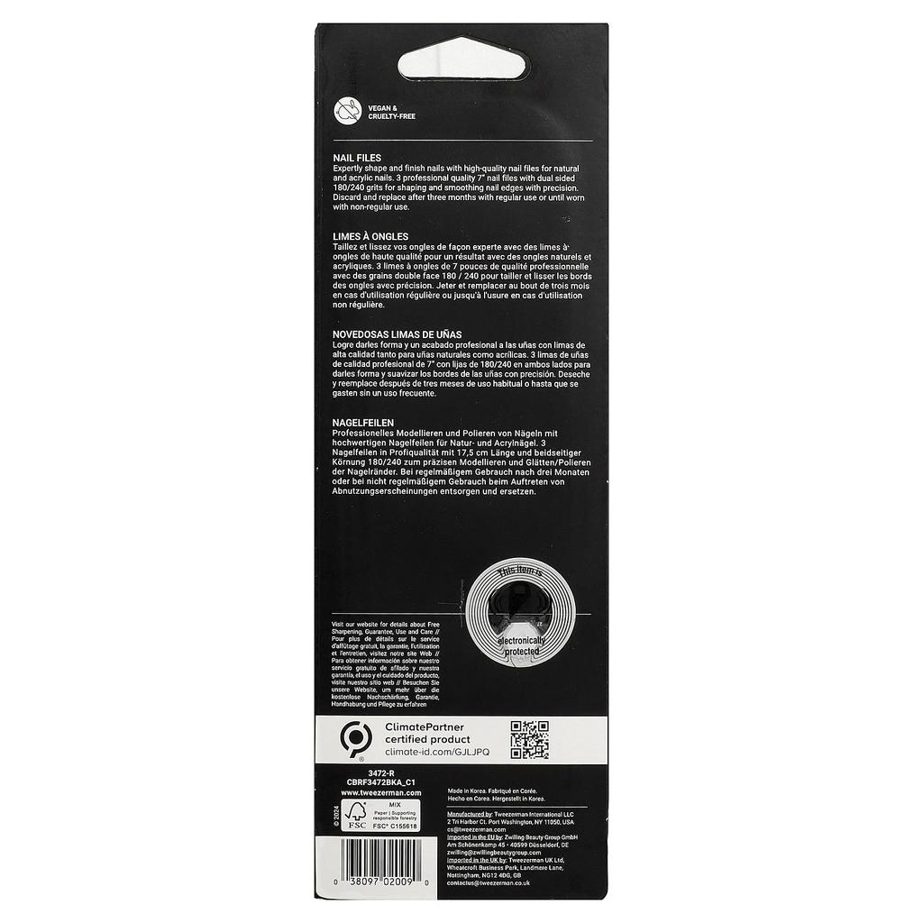 TWEEZERMAN Nail Files, 3 Pieces