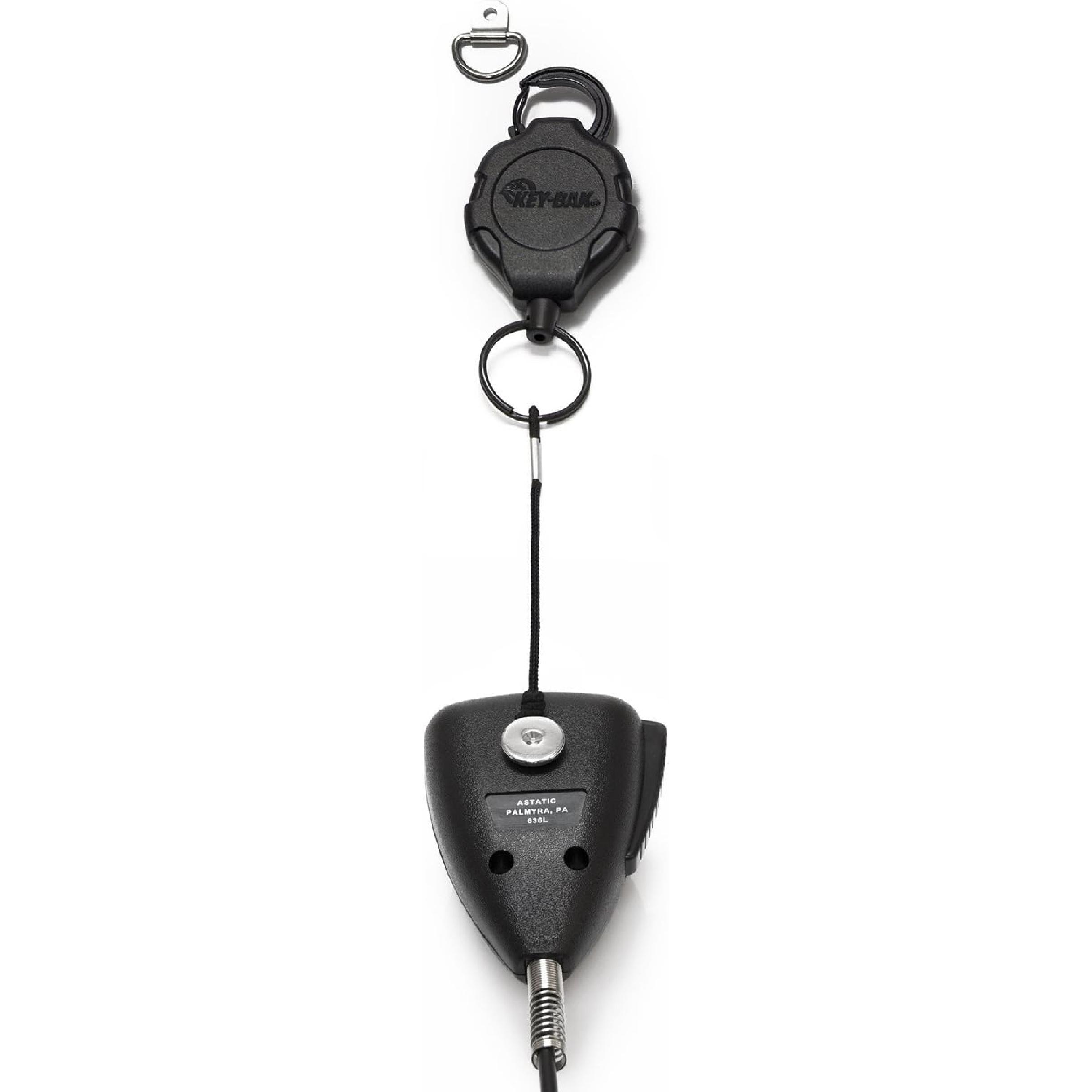 Key-BAK MIC-BAK CB Radio Retractable Tether, 36  Kevlar Cord, 8  Nylon Attachment Loop, D-Ring Mount Included (0KR3-4A11)