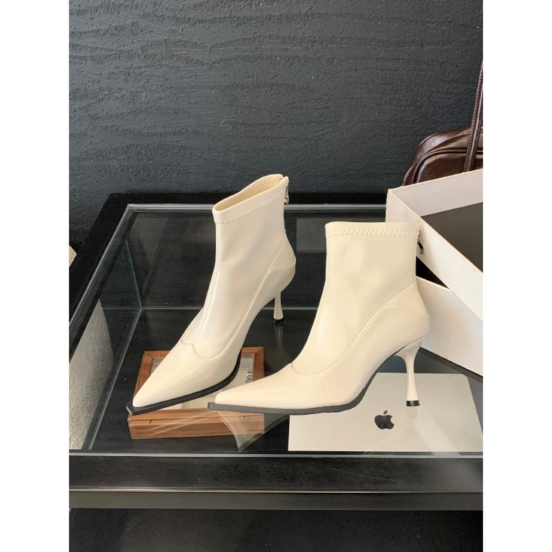 Temperament High Heels Short Boots Women's Autumn and Winter New Thin Heels Pointed Thin Boots Niche Brown Women's Boots