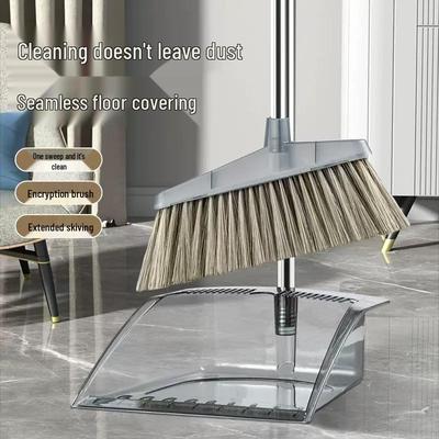 Clear Broom & Thick Dustpan Set: Household Soft Bristle Sweep Tool