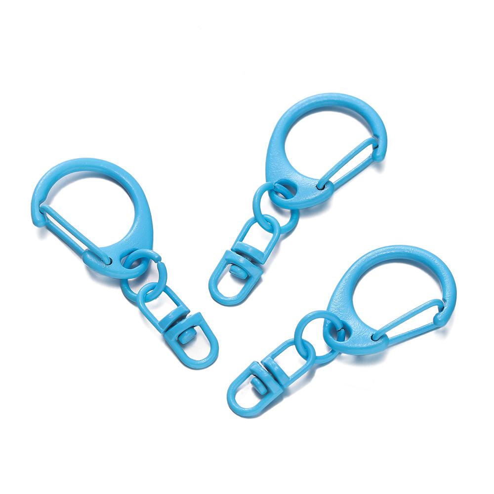 5pcs Alloy Colorful D-shaped Hooks With Rotatable Eight-character Buckle for DIY Keychains Crafts Bag Charms Key Ring Findings
