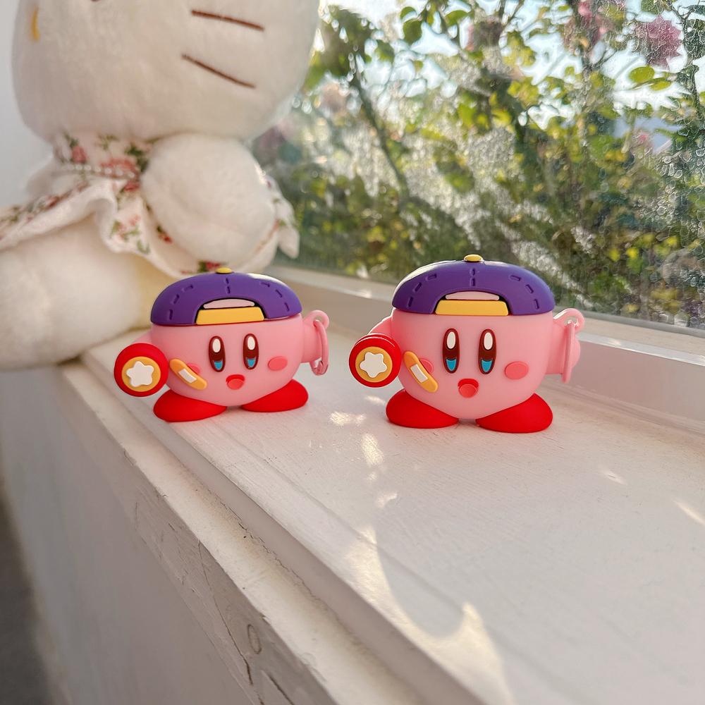 3D Cute Cartoon Anime Star Kirby Earphone Case For Airpods 4 2 3 1 Pro 3 2 Wireless Bluetooth Headset Protective Soft Cover
