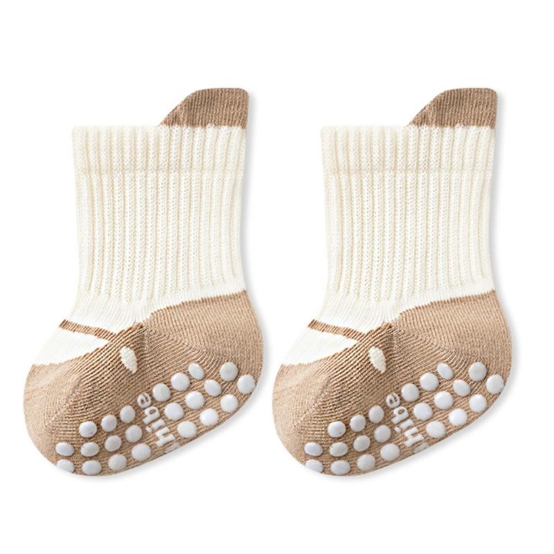 

Breathable Infant Socks Anti Skid Soled Colorful Pattern Comfortable Toddler Footwear For Active Kids M хаки