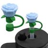 Flower Rose Straw Cover Caps Silicone Straw Tips Lid Dust-Proof Decor For Stanleys Topper 10mm K1B5