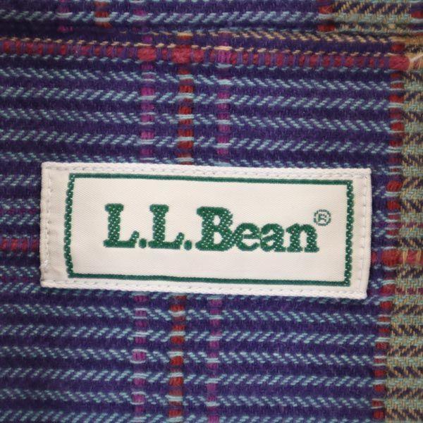 L.L.BEAN 80s Vintage Check Pattern Long Sleeve Check Shirt S Men's Used