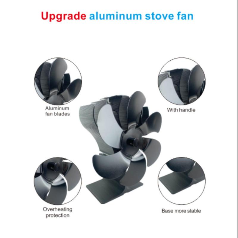 Fireplace Fan Heat Powered 6 Leaves Circulating Warm Air Fireplace Fan Quiet Non Electric Thermoelectric Wood Stove Fan