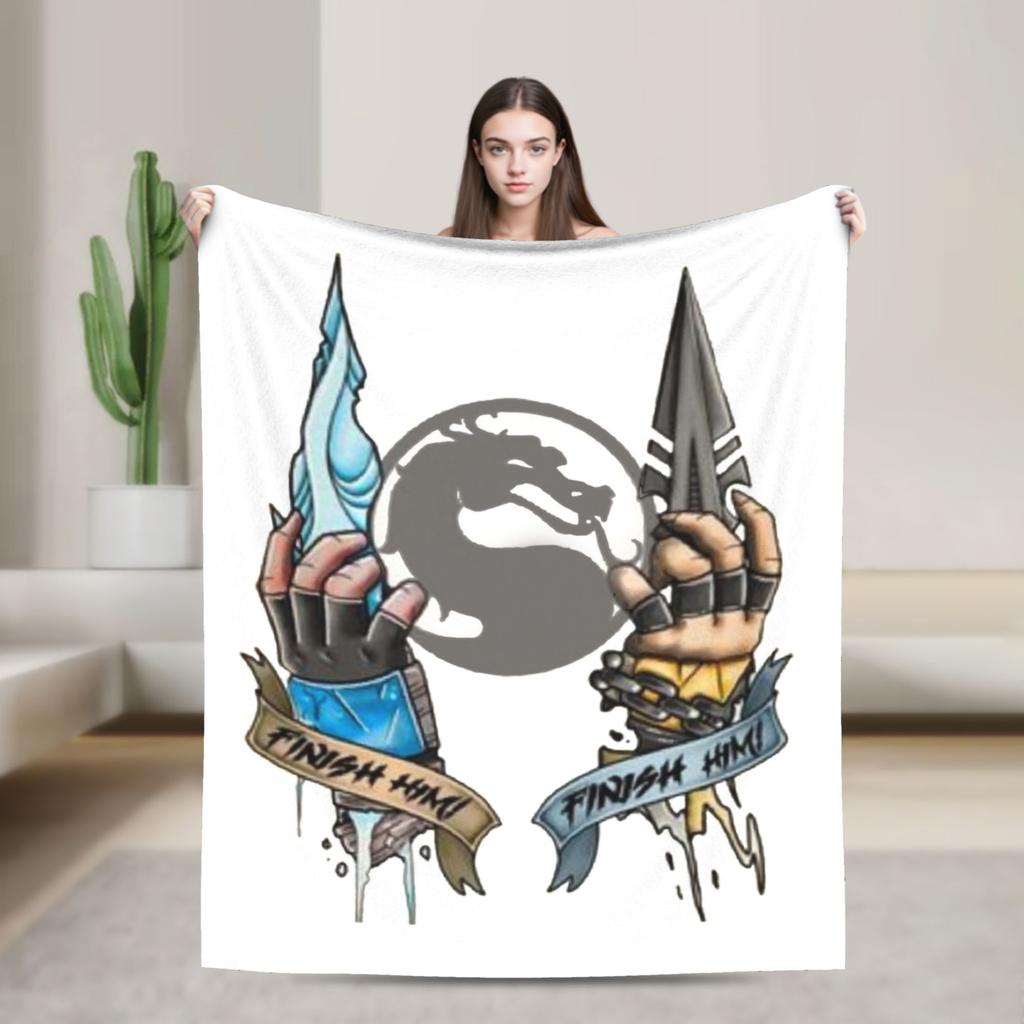 Sub-Zero Mortal Kombat Wool Blankets Fashion Throw Blankets for Home Hotel Sofa 200x150cm Plush Thin Quilt