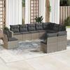 VidaXL Garden Lounge Set with Cushions 10 Pcs Grey Braided Resin 3251447