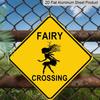 2D Flat 1pc- Vintage Metal Tin Sign Featuring A 2D Flat Design of Fairy Crossing People, Perfect for Decorating Bars, Cafes, Garages, or Any Room in