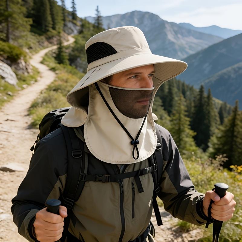 Sommer-Sonnenhüte UV-Schutz Outdoor Jagd Angelkappe für Männer Frauen Wandern Camping Visier Bucket Hat Neck Flap Fisherman Hat