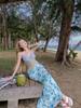 Mesh Patchwork Pure Desire 2025: Women's High-Waisted Floral Slimming Long Skirt for Summer Vacation Style
