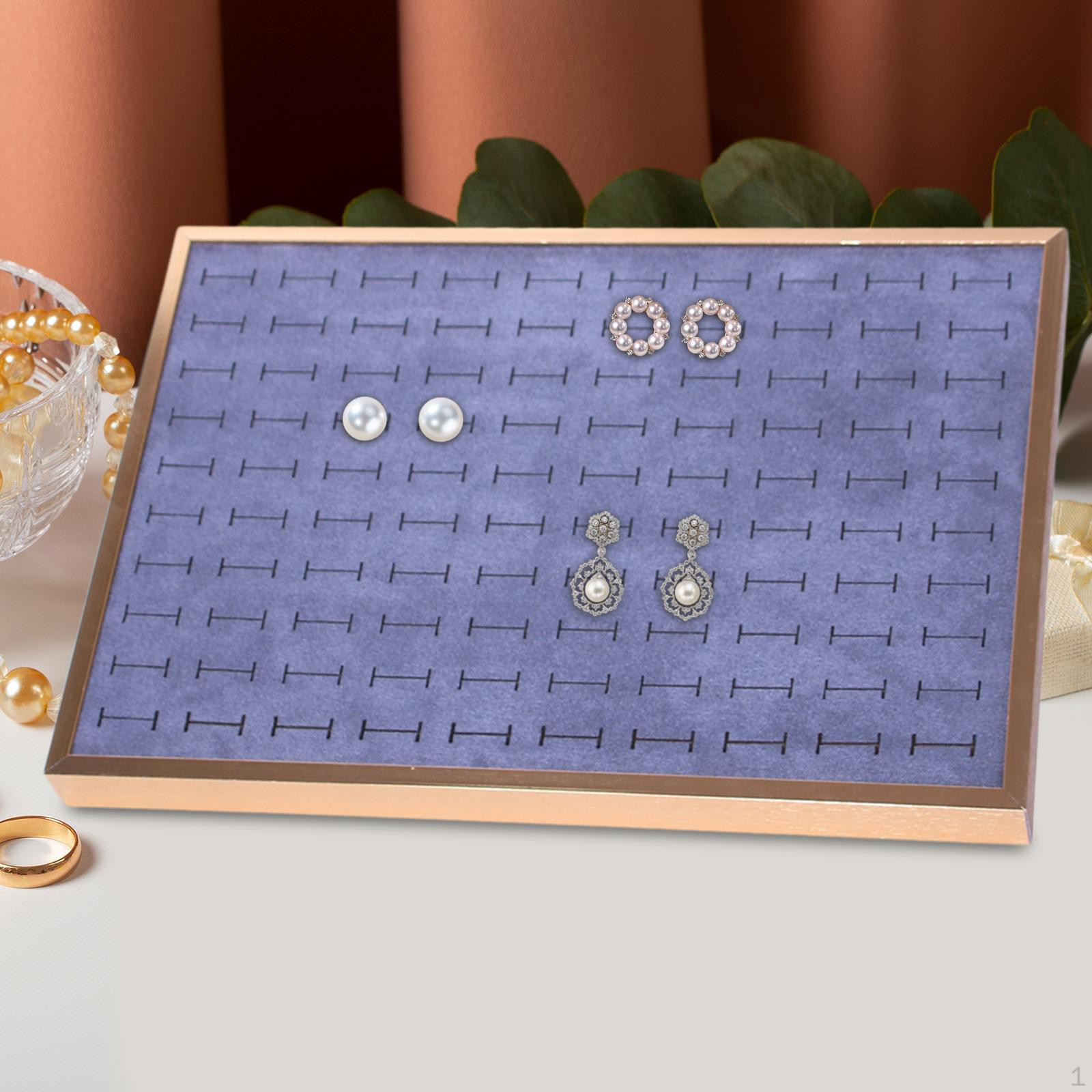 

Earring and Ring Display Organizer for Jewelry Storage Photography Gray 100 Holes