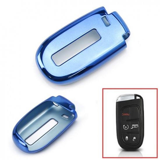 Chromblau TPU Schlüsselanhänger Hülle Für Dodge Charger Challenger Jeep Chrysler, etc.