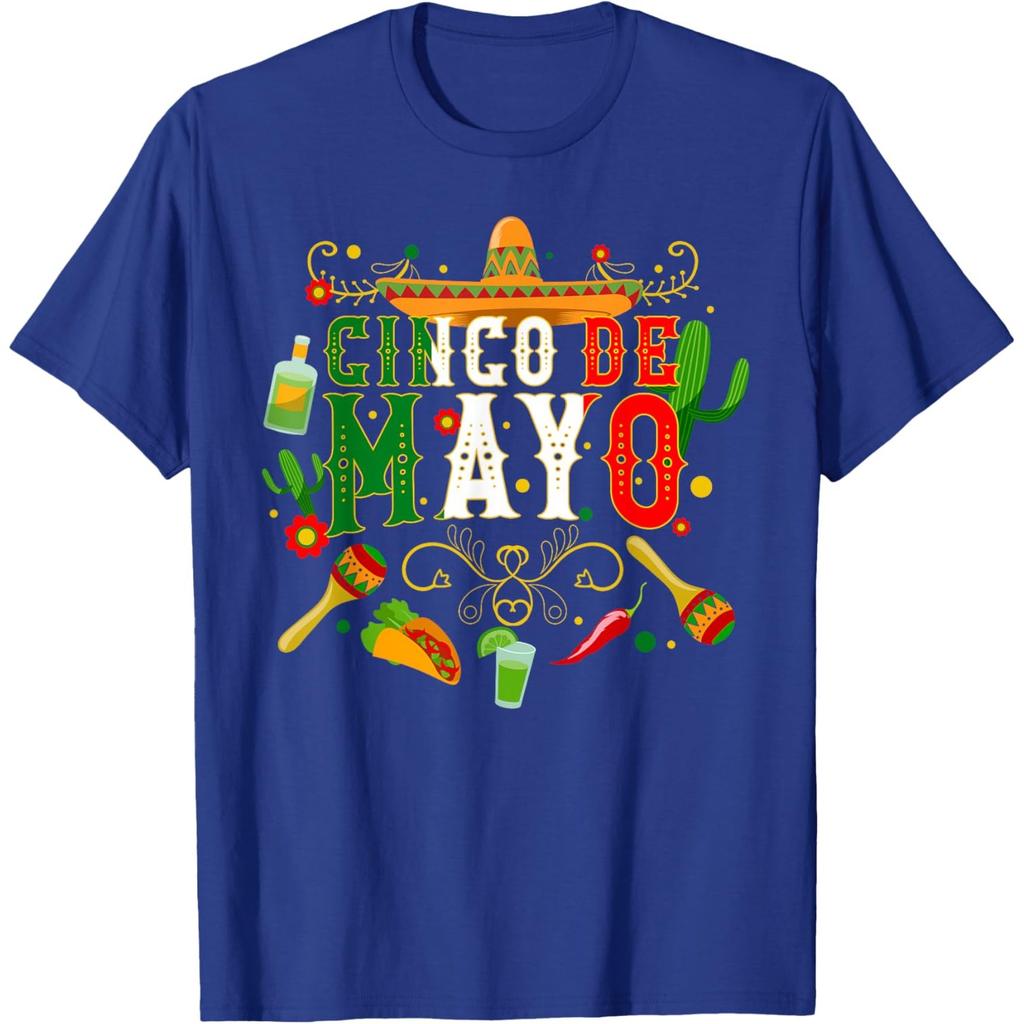 Cinco De Mayo Sombrero Cactus Graphic Tee Breathable Casual Cotton TShirt for Men and Women
