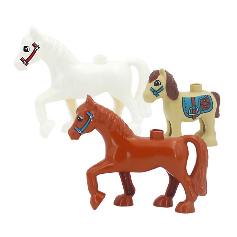 Big Building Blocks Animals Parts Zoo Sets Dinosaur Assemble Accessory Compatible Duplon Bricks Jurassic Toys for Children Gift