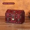 Vintage Wooden Jewelry Storage Box with Lock - Ideal for Earrings, Necklaces, Gifts, and Photography Props.