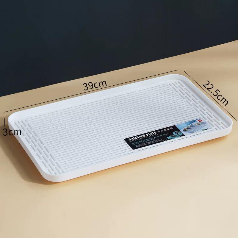 Double-Layer Plastic Draining Tray: Durable Household Tea, Bowl & Chopstick Storage Rack