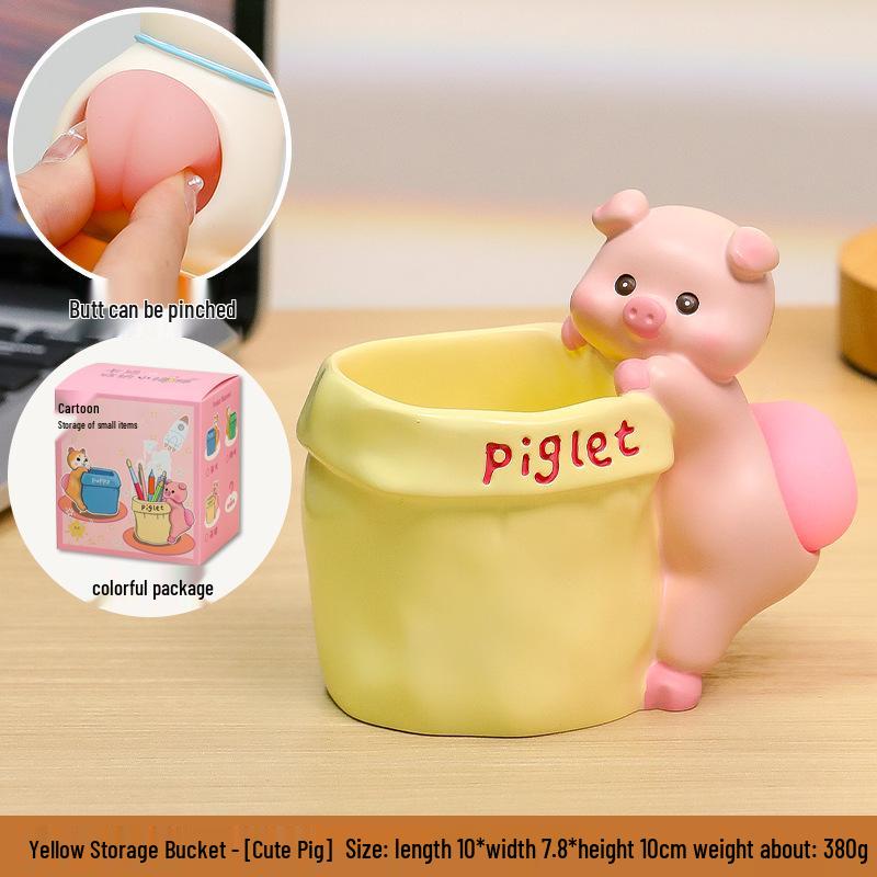 

Милая подставка для ручек в виде свинки и органайзер для канцелярских принадлежностей - Забавное настольное украшение и маленький подарок для студентов и девочек