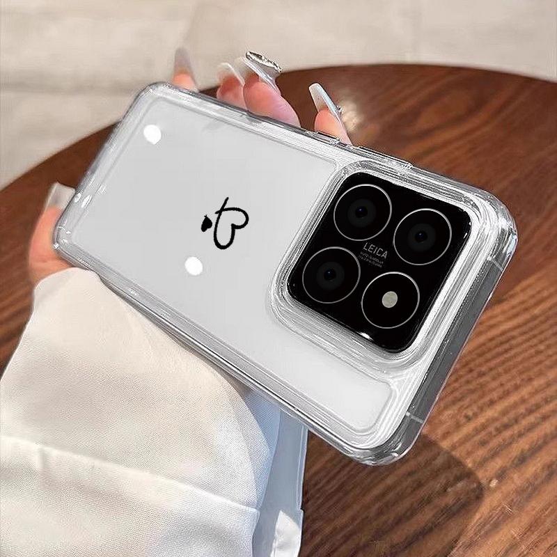 Love Heart Pattern Clear Case For Xiaomi Poco X6 X5 13t 11t Pro Redmi Note 13 12 11 Pro Shockproof Soft Silicone Lens Protection Case Cover