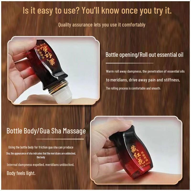 Saffron Essential Oil Roller - 50ml Safflower Massage for Shoulder & Neck Activation