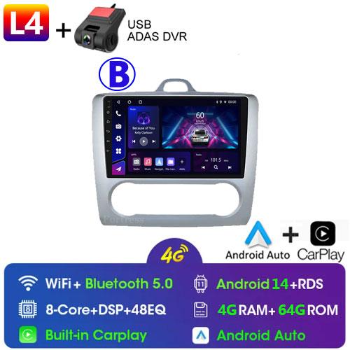 Carplay 4G 2din Android 13 Car Radio for Ford Focus Exi AT 2004-2011 Auto Multimedia Video Player Autoradio Audio Navigation GPS