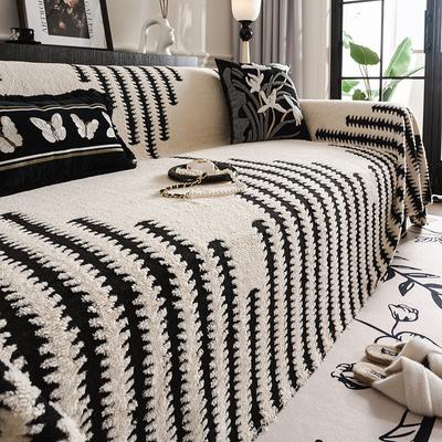 Simple Fashion Sofa Towel Mat Thicken Plush Non-slip All-inclusive Corner Seat Cover Winter Warm Couch Cushion for Living Room