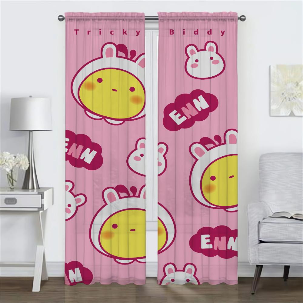 Tricky Biddy Curtains for Living Room Curtain Home Interior Curtains 2 Pieces Tulle for Bedroom Shades Halloween Decoration