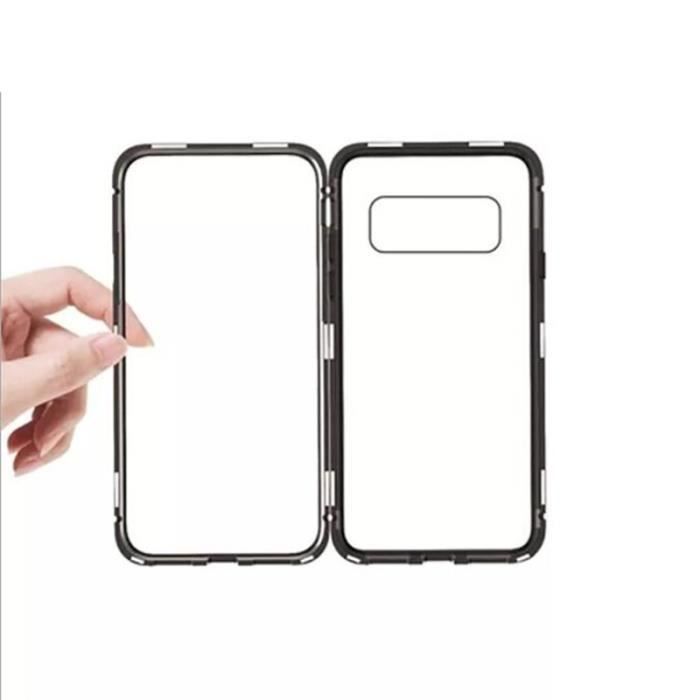 Case - Samsung - Galaxy S10 - Tempered Glass - Transparent Black - Magnetic